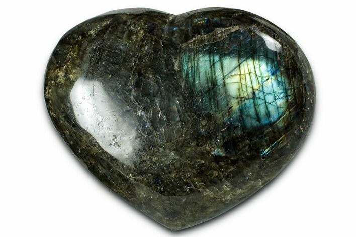 Flashy Polished Labradorite Heart - Madagascar #327239